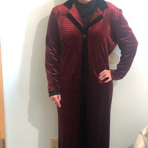 Coldwater Creek Houndstooth Velvet Duster